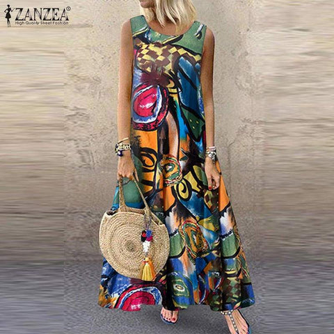 Sleeveless Floral Printed Sundress