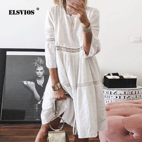 Casual O Neck Loose Party Dress