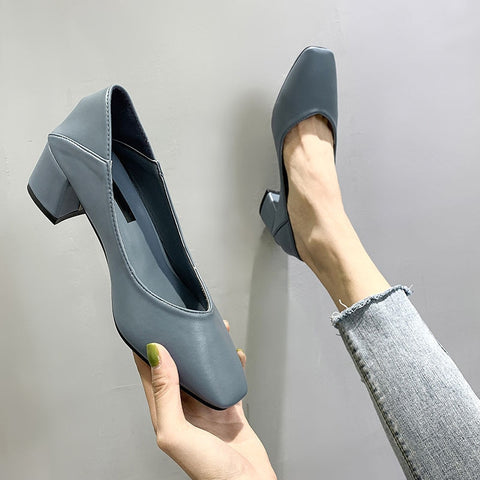 Women Spring Square High Heels