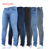 Men Casual Slim Fit Straight Stretch Feet Skinny Zipper Jeans