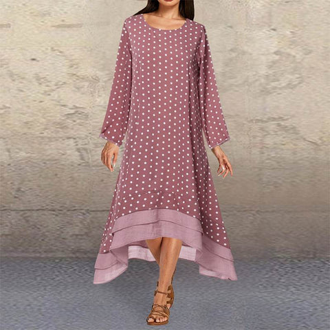Autumn Long Sleeve Pacthwork Sundress