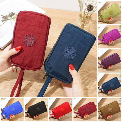 Solid Color 3 Layer Canvas  Wallet