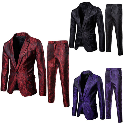 2Pcs Mens Blazer Suit Slim Fit