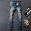 Men Jeans Retro Wash Ripped