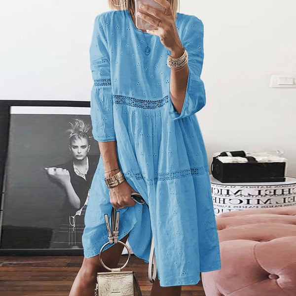 Casual O Neck Loose Party Dress