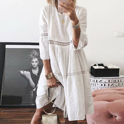 Casual O Neck Loose Party Dress