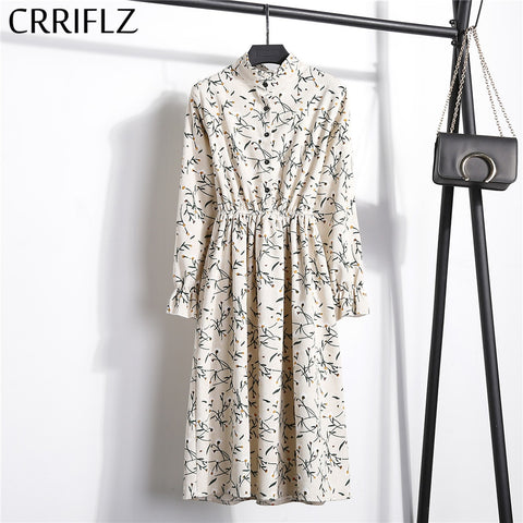 High Elastic Waist Corduroy Vintage Dress