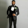 Black Jacquard Jacket Men Suit Slim Fit