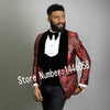 Black Jacquard Jacket Men Suit Slim Fit