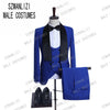 Black Jacquard Jacket Men Suit Slim Fit