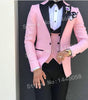 Black Jacquard Jacket Men Suit Slim Fit
