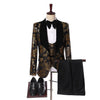 Black Jacquard Jacket Men Suit Slim Fit
