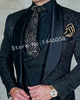 Black Jacquard Jacket Men Suit Slim Fit