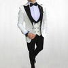 Black Jacquard Jacket Men Suit Slim Fit