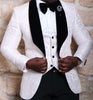 Black Jacquard Jacket Men Suit Slim Fit