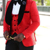 Black Jacquard Jacket Men Suit Slim Fit