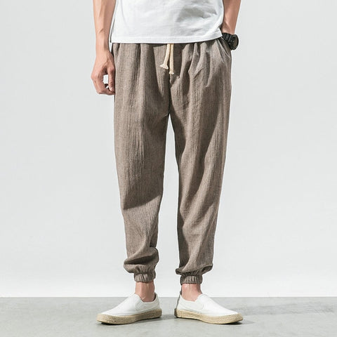 Hot Cotton Linen Men Pants