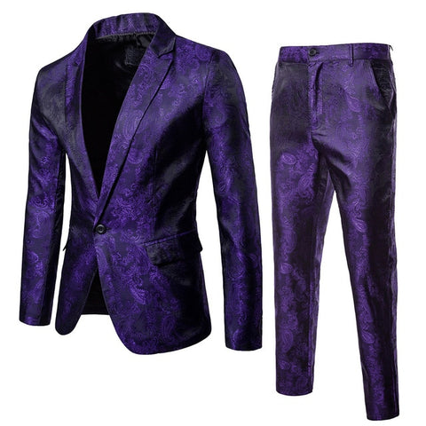 2Pcs Mens Blazer Suit Slim Fit