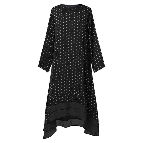 Autumn Long Sleeve Pacthwork Sundress