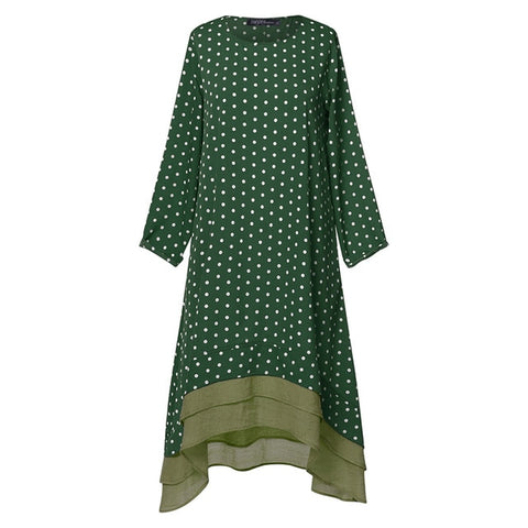 Autumn Long Sleeve Pacthwork Sundress