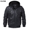 Removable Hood Winter Coat Men Warm Genuine Leather Jackets