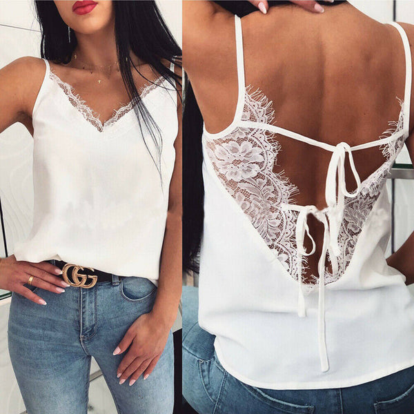 Lace Tank Tops Vest V Neck