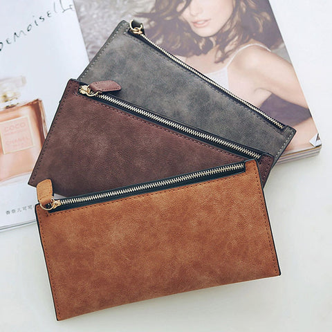 Leather Zipper Cutch