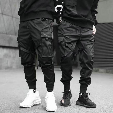 Hip Hop Boy Multi-pocket Elastic Waist Design Harem