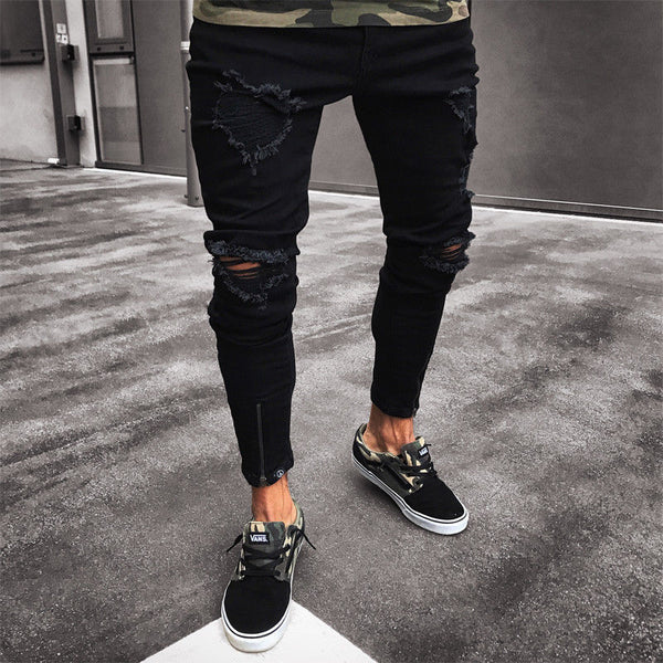 Mens Cool Designer Brand Black Jeans