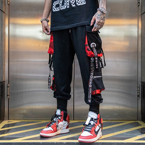 Hip Hop Black Cargo Trousers