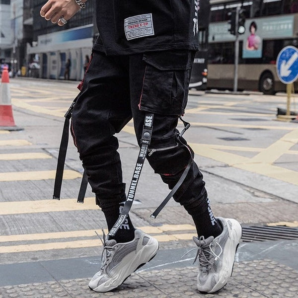 Hip Hop Black Cargo Trousers