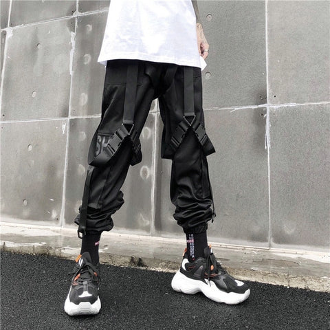 Hip Hop Black Cargo Trousers