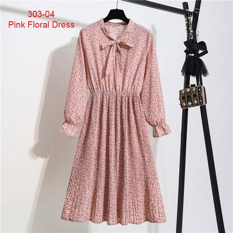 Vintage Print Flowers A-Line Dress