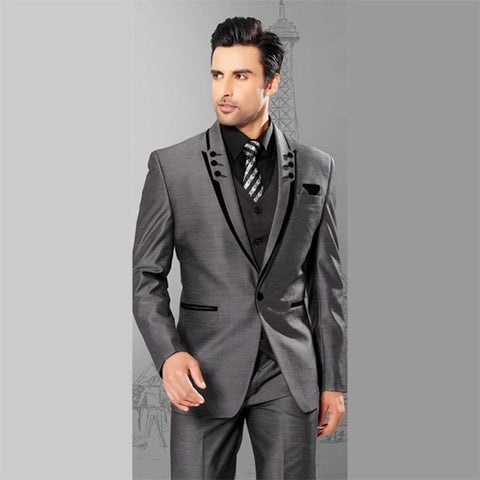 grey 3 pieces Mens Suit